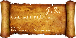 Gumbrecht Klára névjegykártya